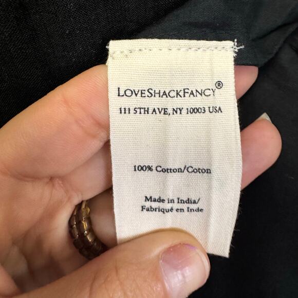 LoveShackFancy Short Sleeve Ruffle Mini Natasha Dress Black Combo Floral Size XS - Picture 7 of 7